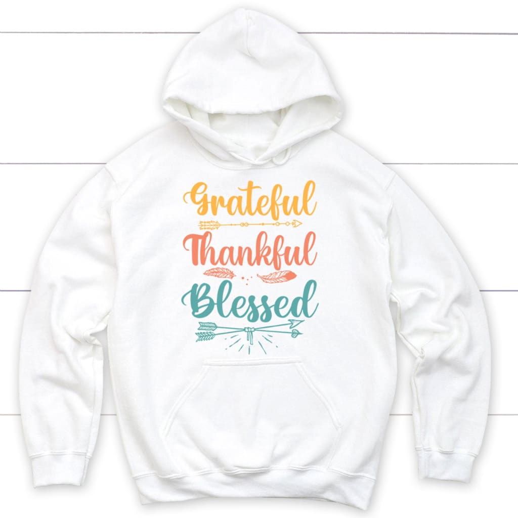 Inspirational 'Grateful Thankful Blessed' Hoodie