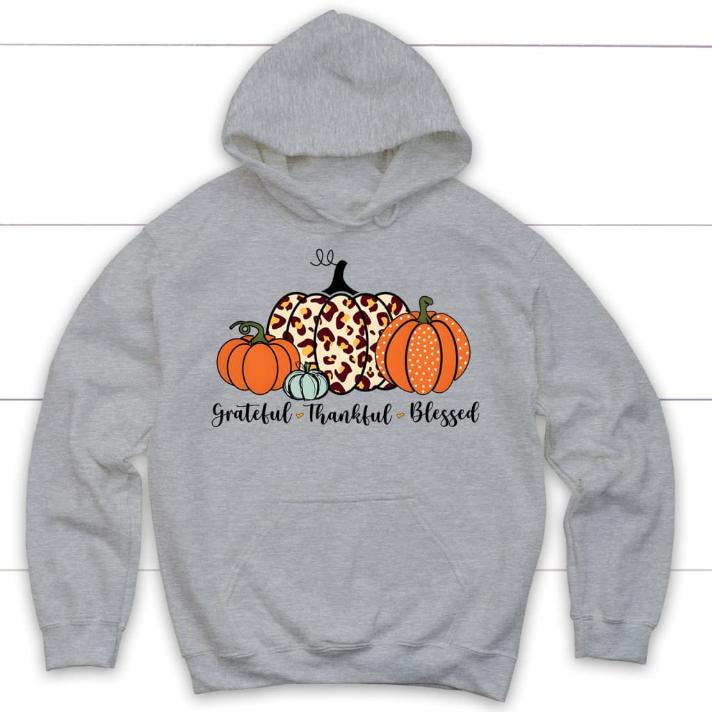 Grateful Thankful Blessed, Pumpkin Fall, Hoodie