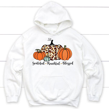 Grateful Thankful Blessed, Pumpkin Fall, Hoodie