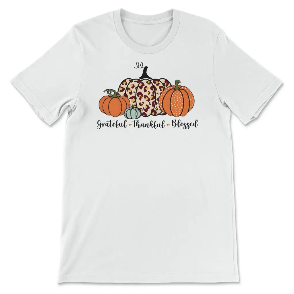 Grateful Thankful Blessed, Pumpkin Fall, T-shirt