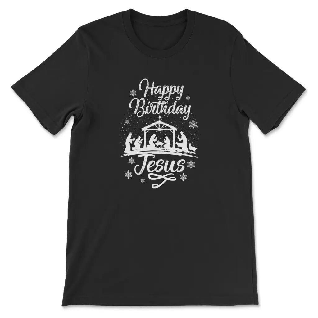 Happy Birthday Jesus, Christmas Nativity Scene, T-shirt