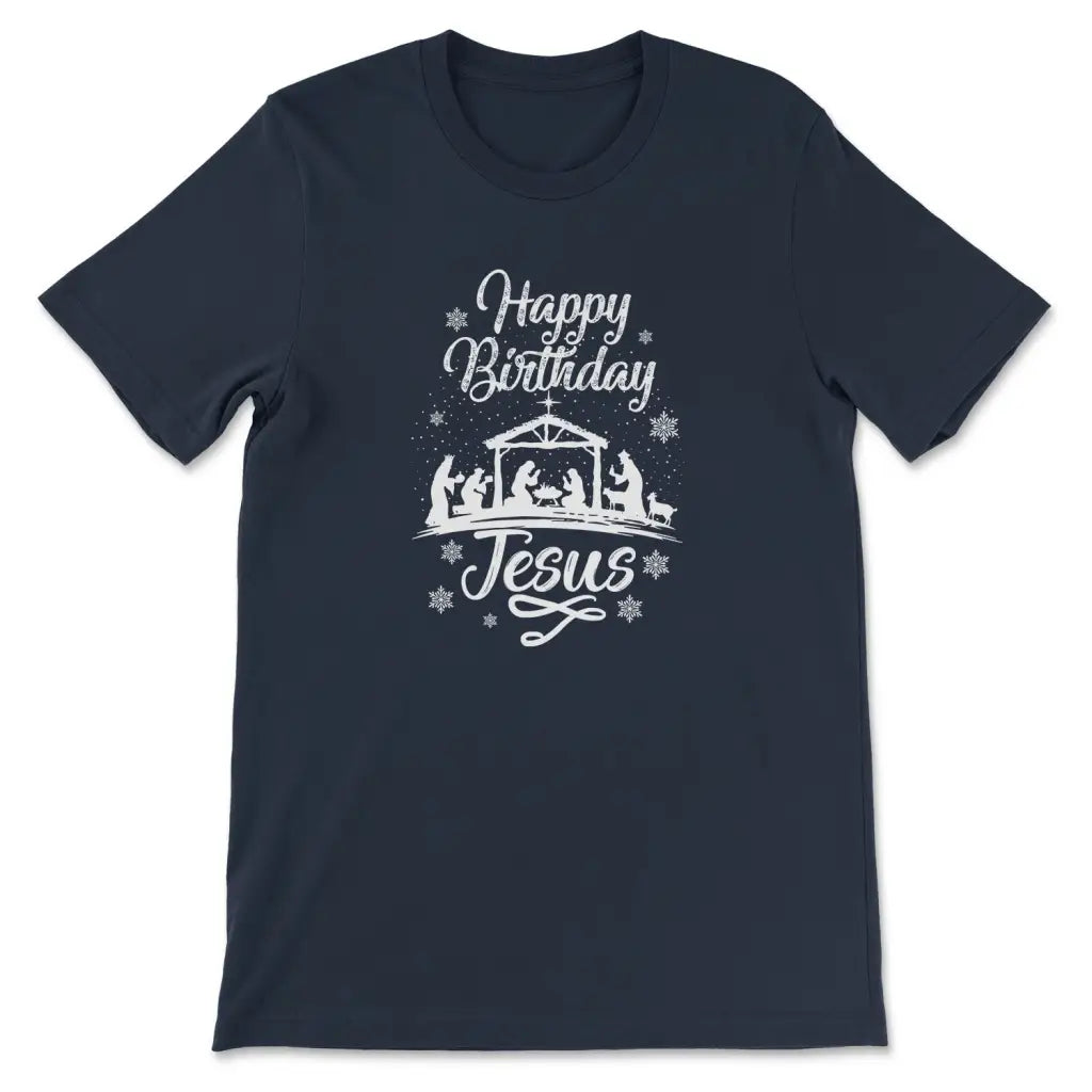 Happy Birthday Jesus, Christmas Nativity Scene, T-shirt