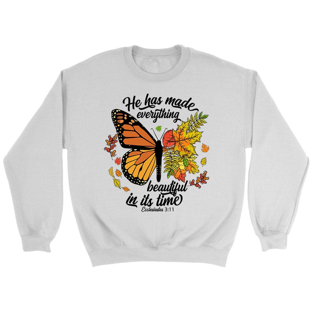 He Has Made Everything Beautiful In Its Time, Autumn Leaves Butterfly, Sweatshirt