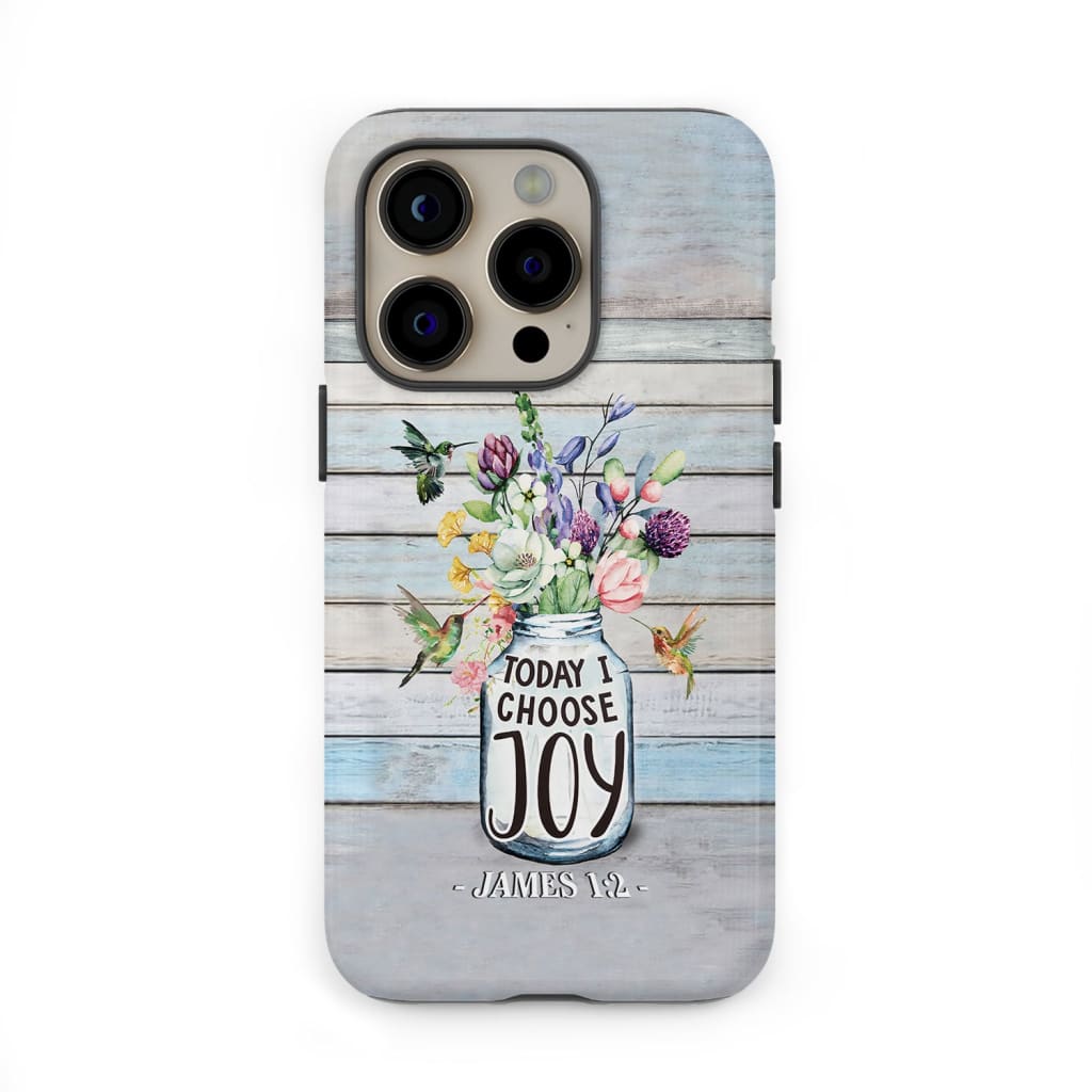 Hummingbird flowers Today I choose joy phone case