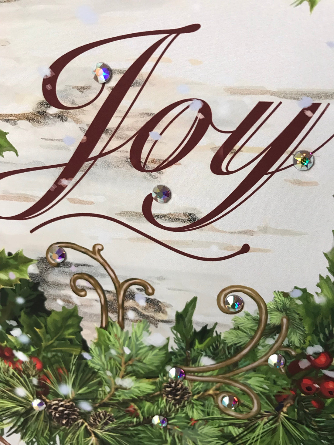 Winter Wreath Pizazz Print with Dazzling Crystals