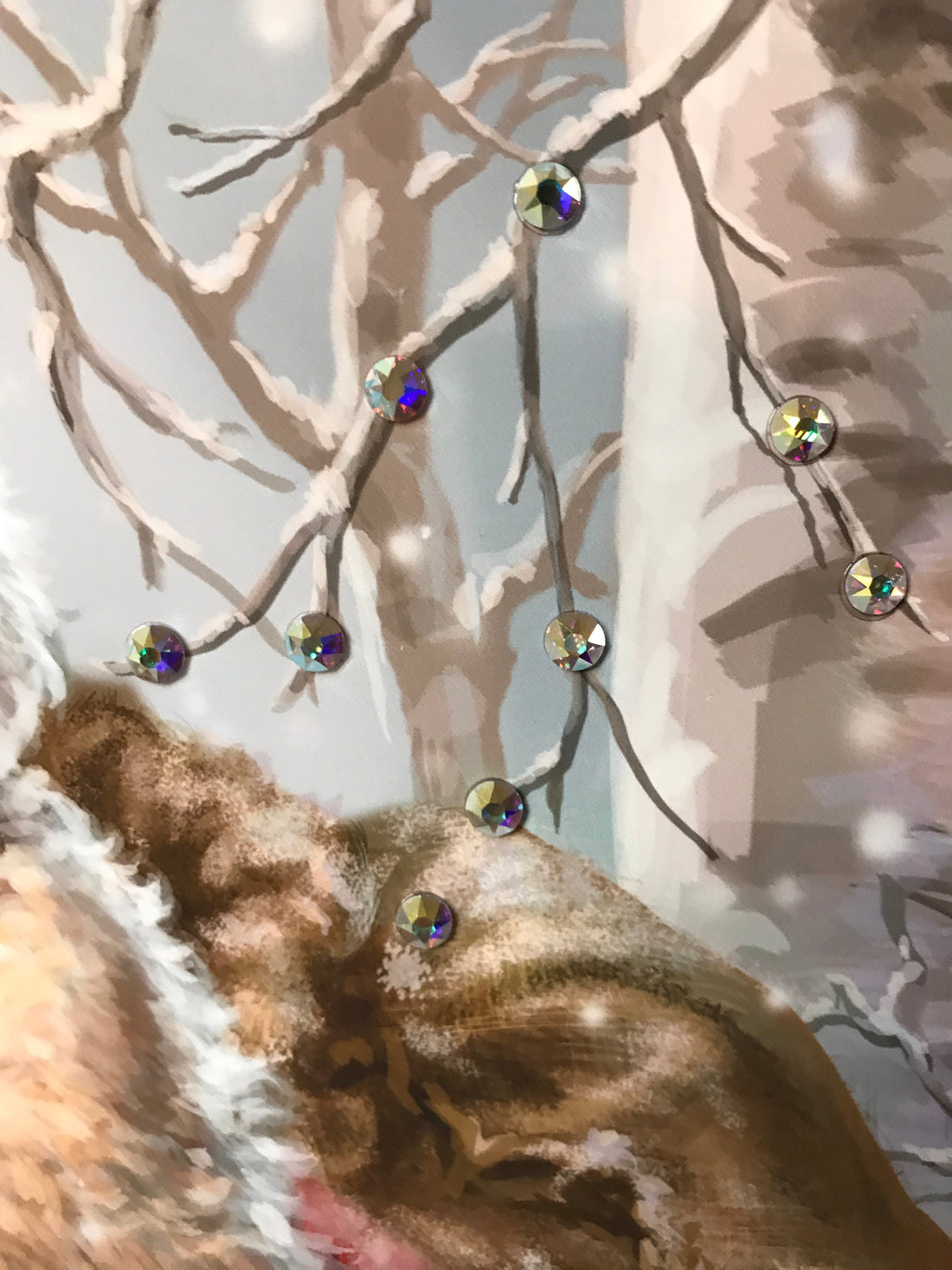 Birch Forest Santa Pizazz Print with Dazzling Crystals