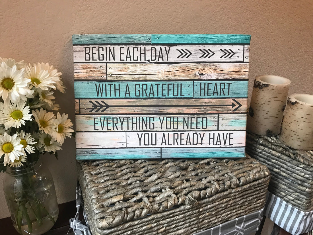 Grateful Heart Canvas Wall Art