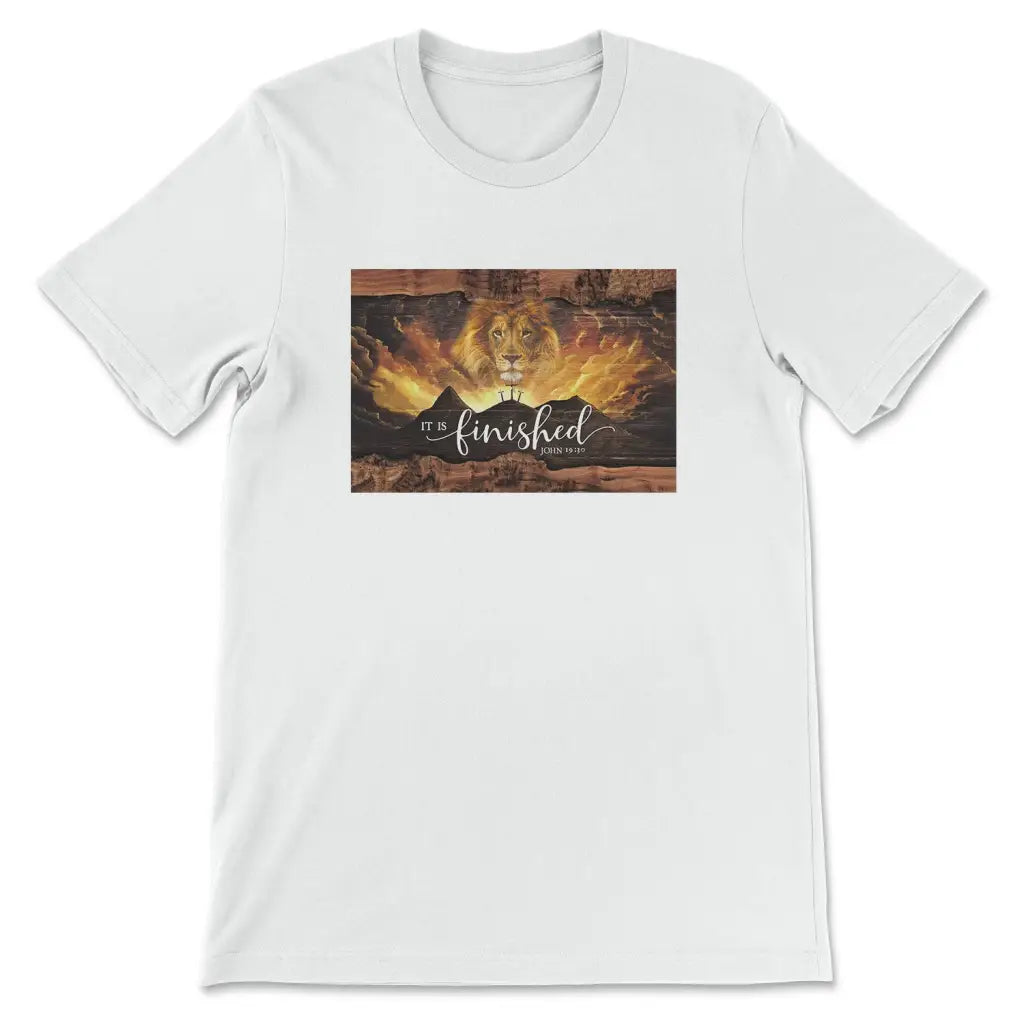 It Is Finished, John 19:30 Jesus Lion, Easter T-shirt