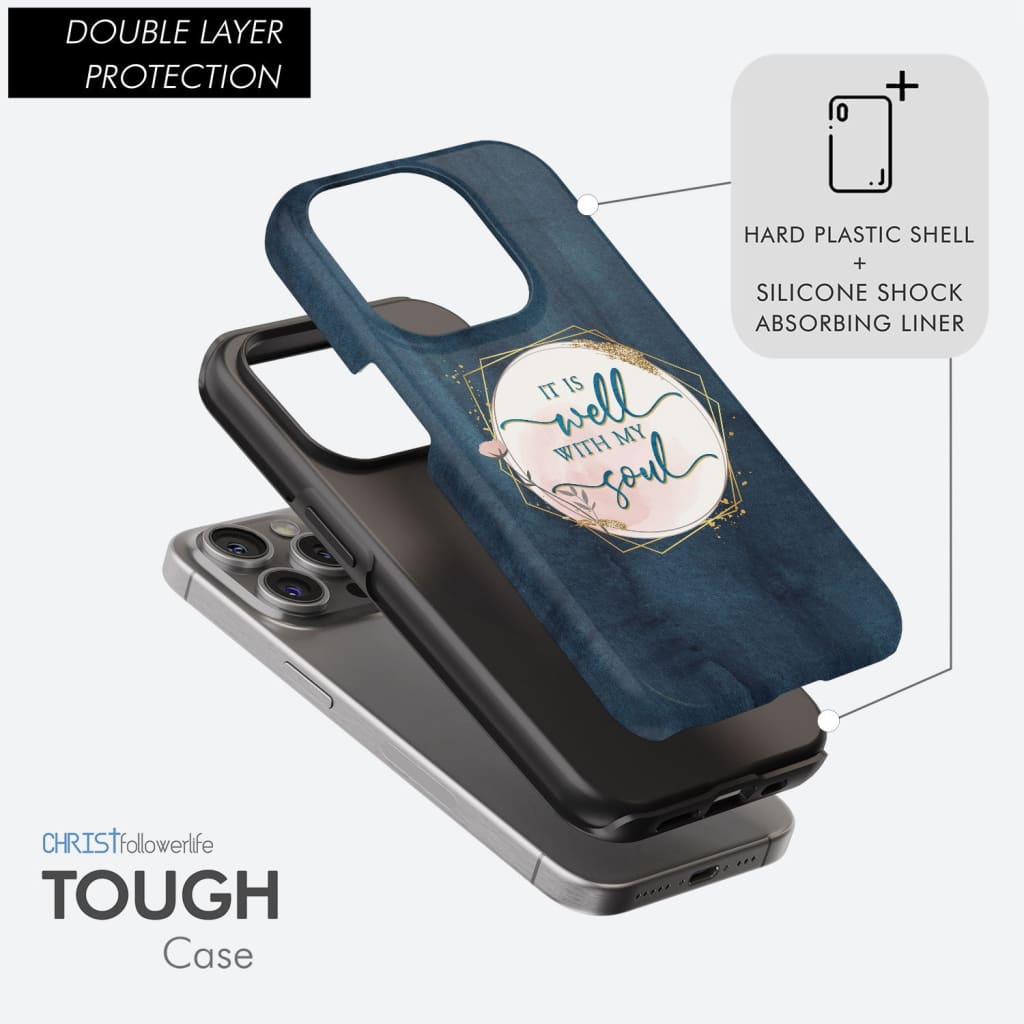 It is well with my soul Christian hymn lyrics phone case