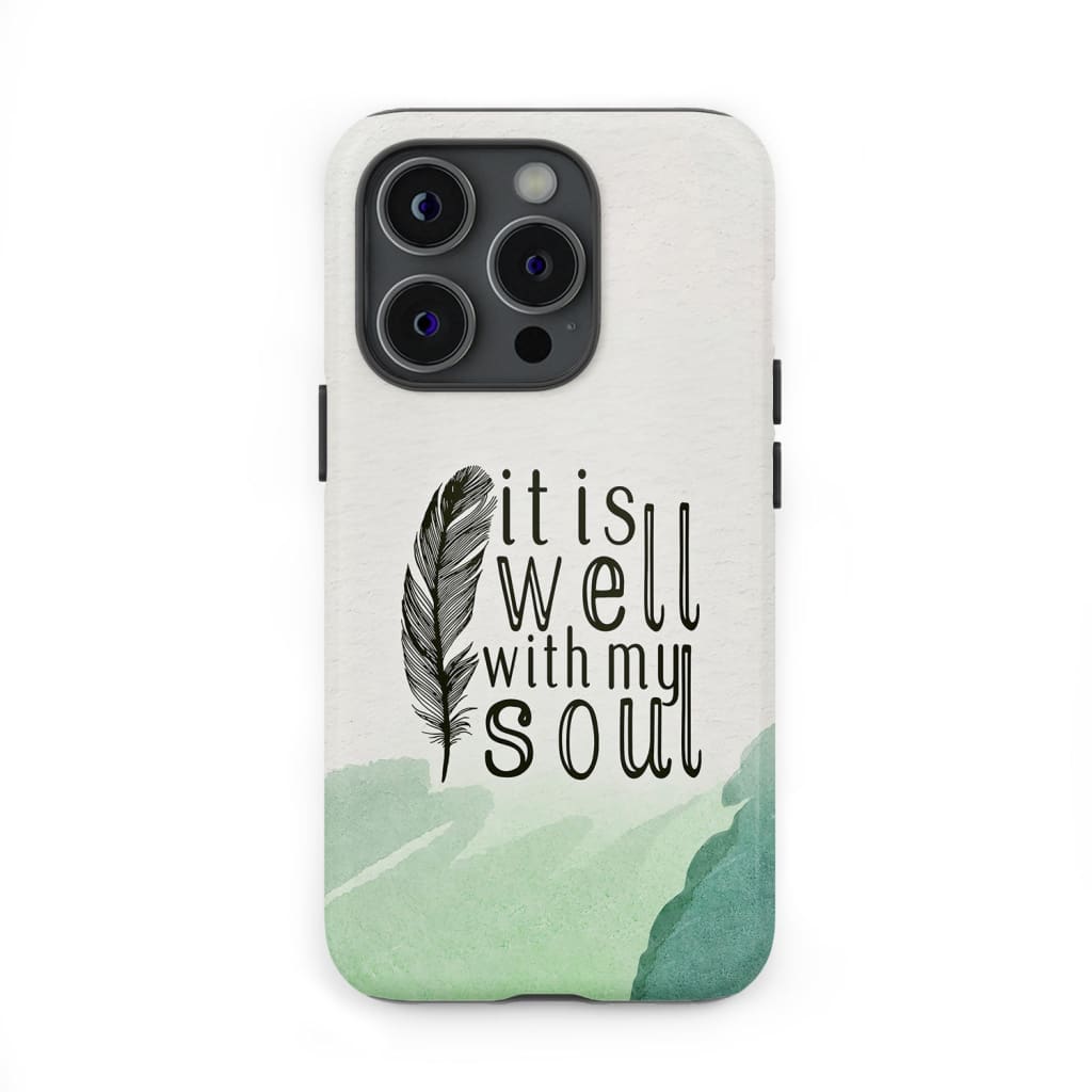 It is Well With My Soul, Feather, Phone Case