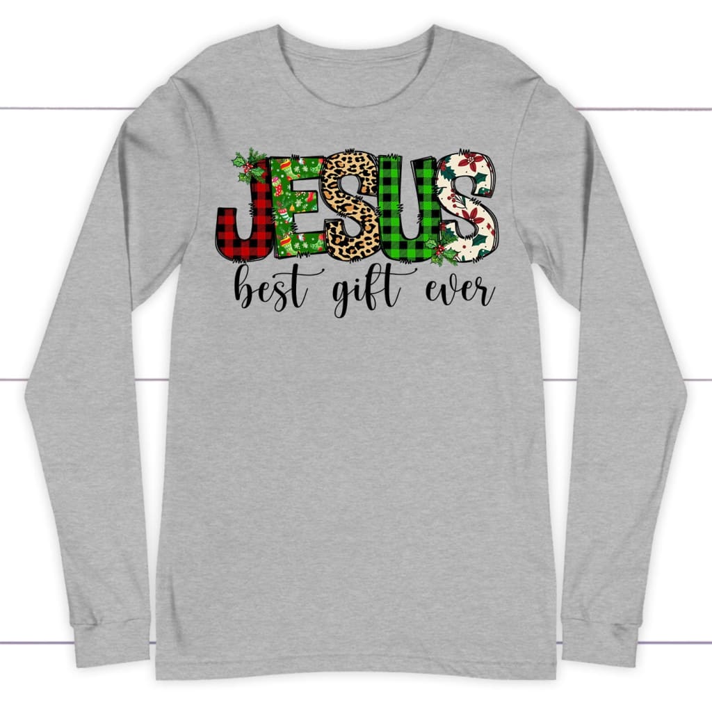 Jesus best gift ever Buffalo plaid leopard long sleeve shirt