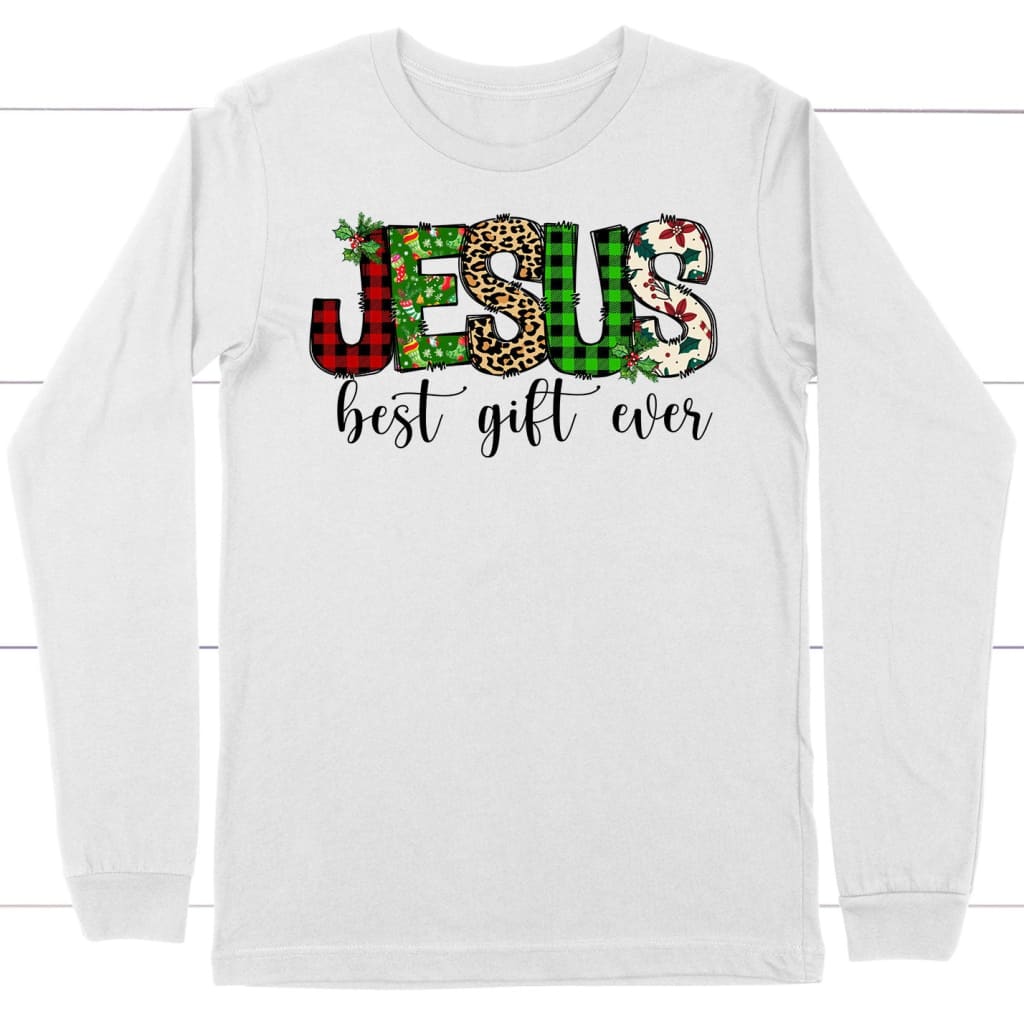 Jesus best gift ever Buffalo plaid leopard long sleeve shirt