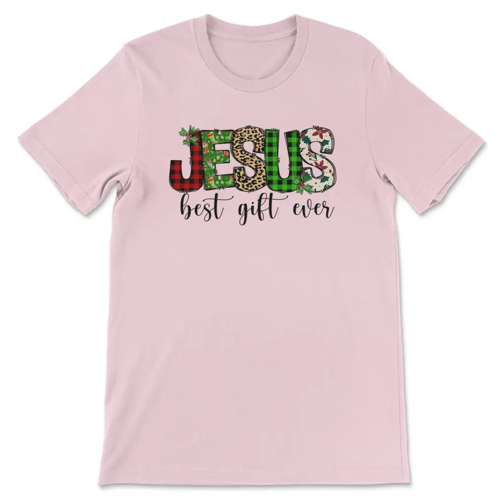 Jesus best gift ever Buffalo plaid leopard t-shirt