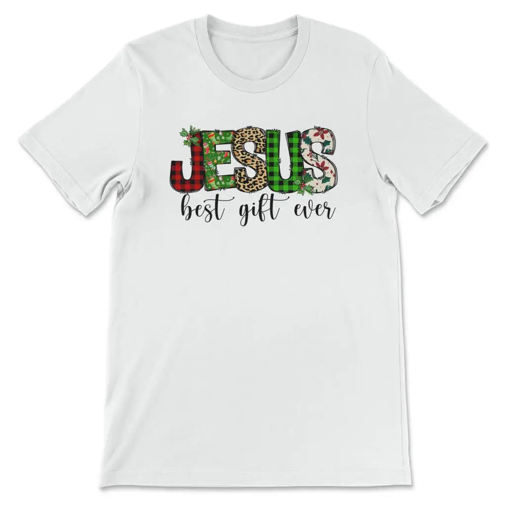 Jesus best gift ever Buffalo plaid leopard t-shirt
