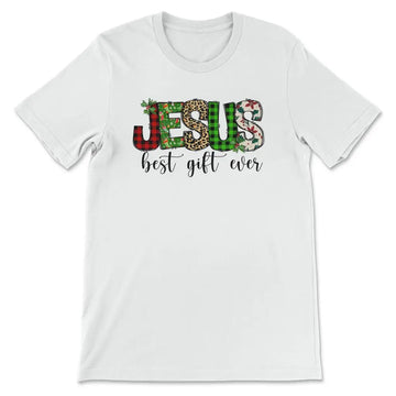 Jesus best gift ever Buffalo plaid leopard t-shirt