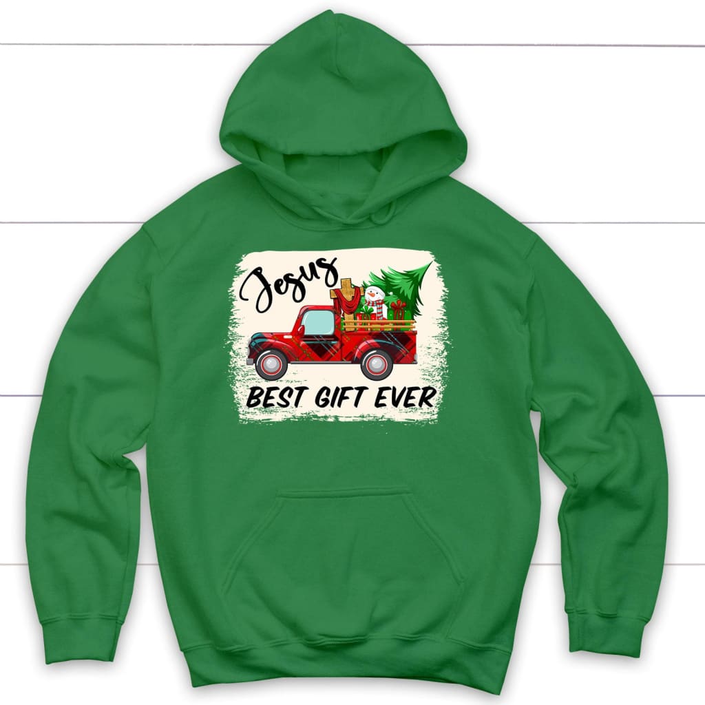 Jesus best gift ever Red truck Christmas hoodie