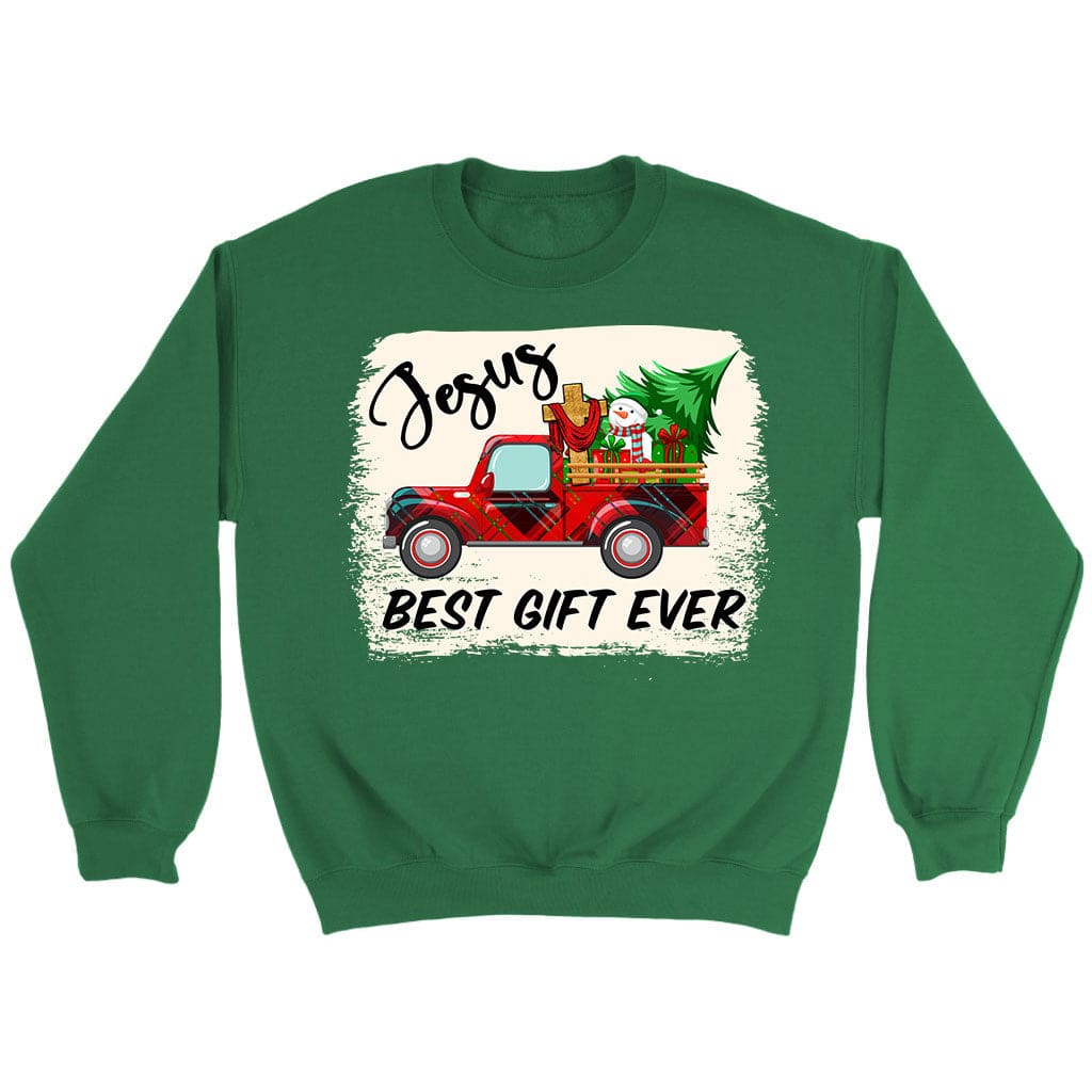 Jesus best gift ever Red truck Christmas sweatshirt