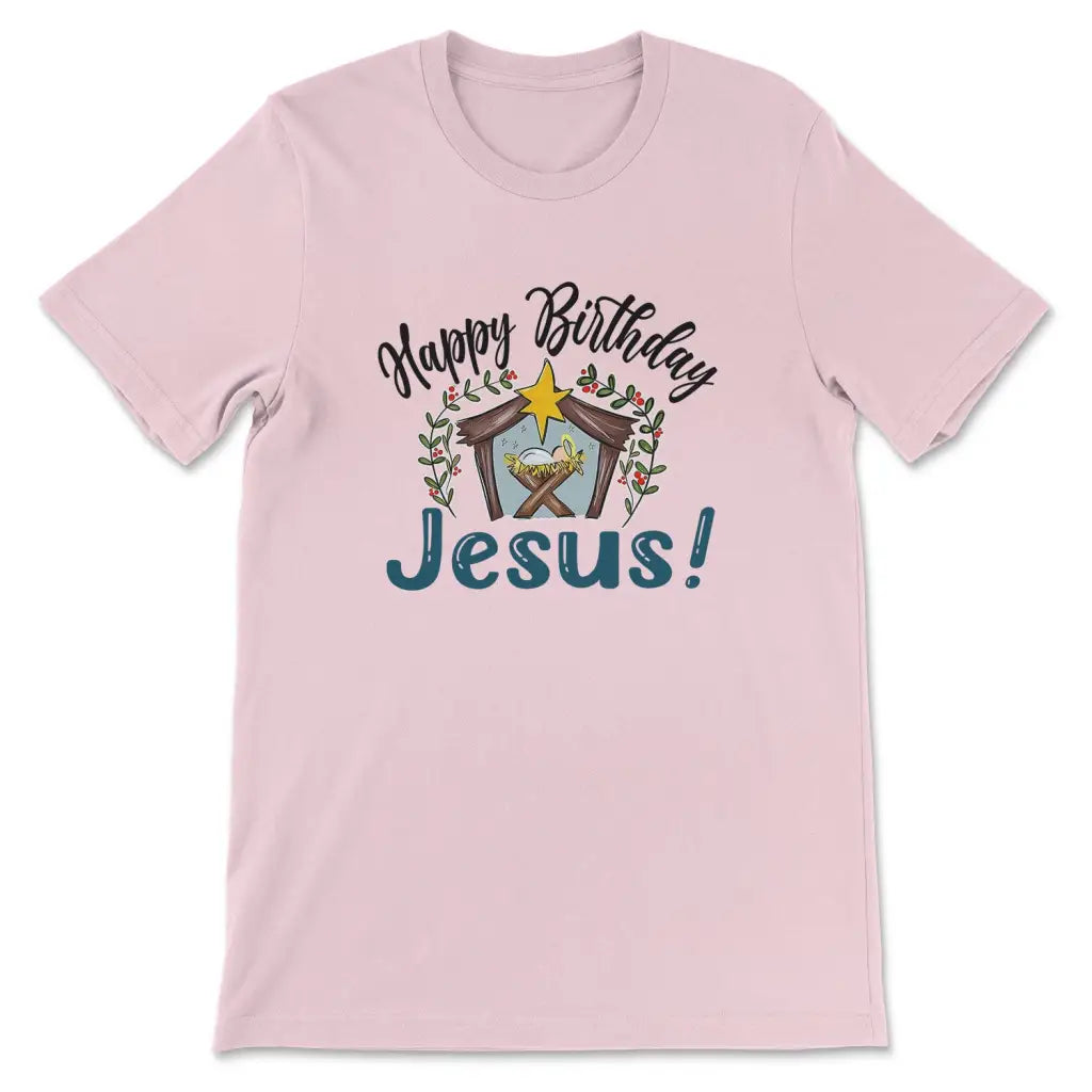 Jesus In A Manger, Happy Birthday Jesus T-shirt