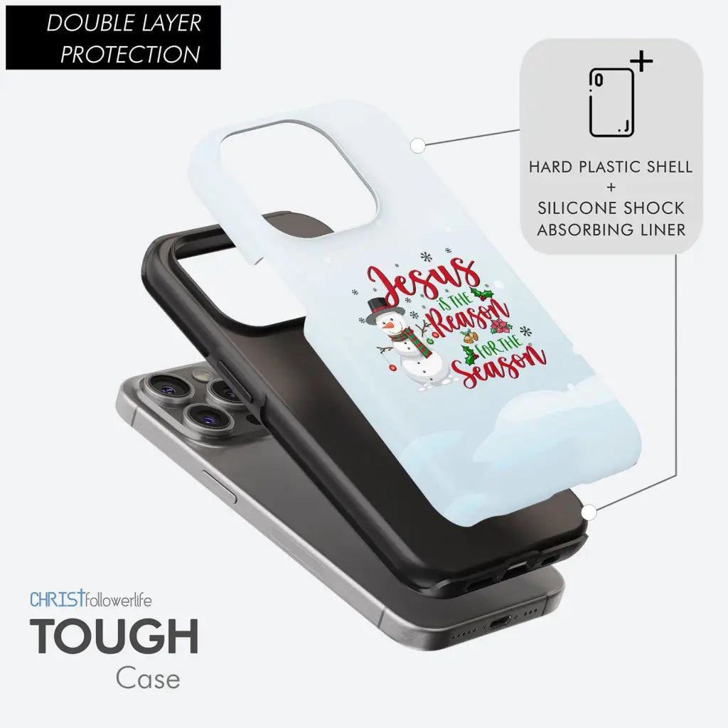 Jesus is the reason for the season Snowman Christmas phone case