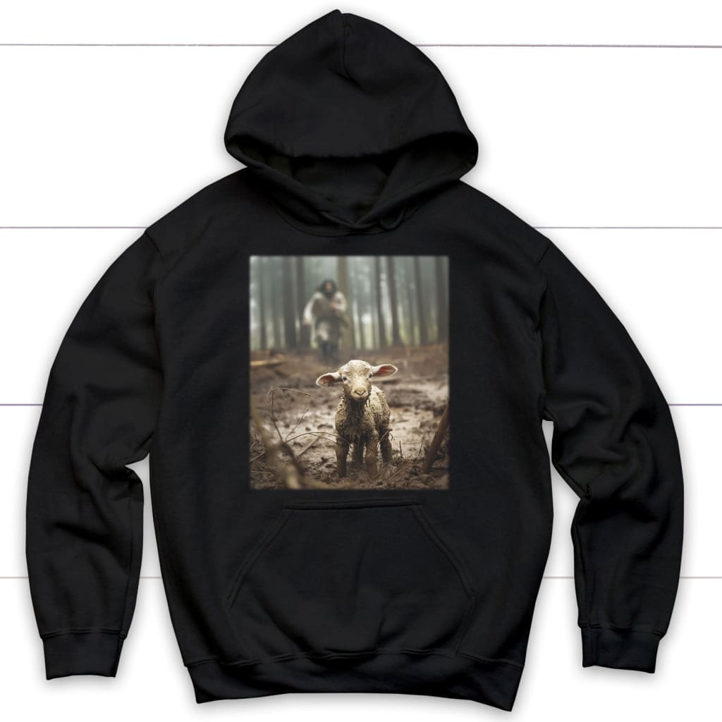 Jesus Running After a Lost Lamb, Jesus Lamb of God, Hoodie