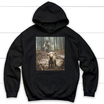 Jesus Running After a Lost Lamb, Jesus Lamb of God, Hoodie