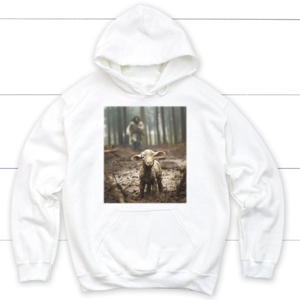 Jesus Running After a Lost Lamb, Jesus Lamb of God, Hoodie