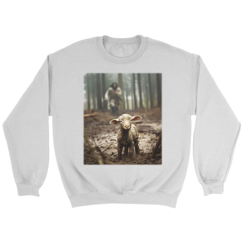 Jesus Running After a Lost Lamb, Jesus Lamb of God, Sweatshirt