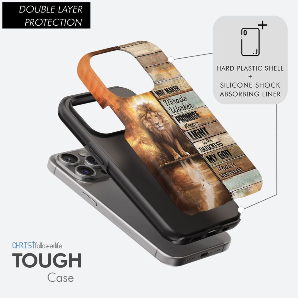 Jesus Way Maker Lion Of Judah Phone Case