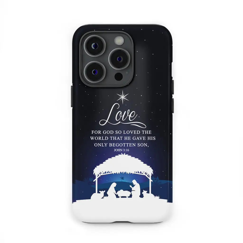 John 3:16 For God so loved the world Christmas phone case