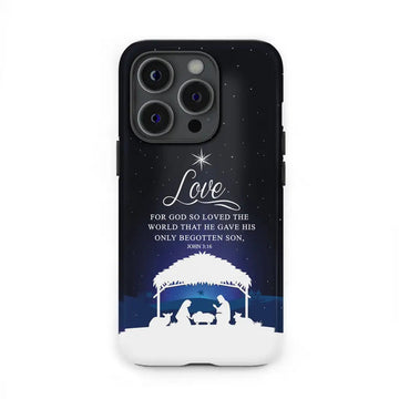 John 3:16 For God so loved the world Christmas phone case