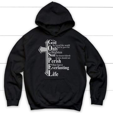 John 3:16 For God So Loved The World Christian Hoodie