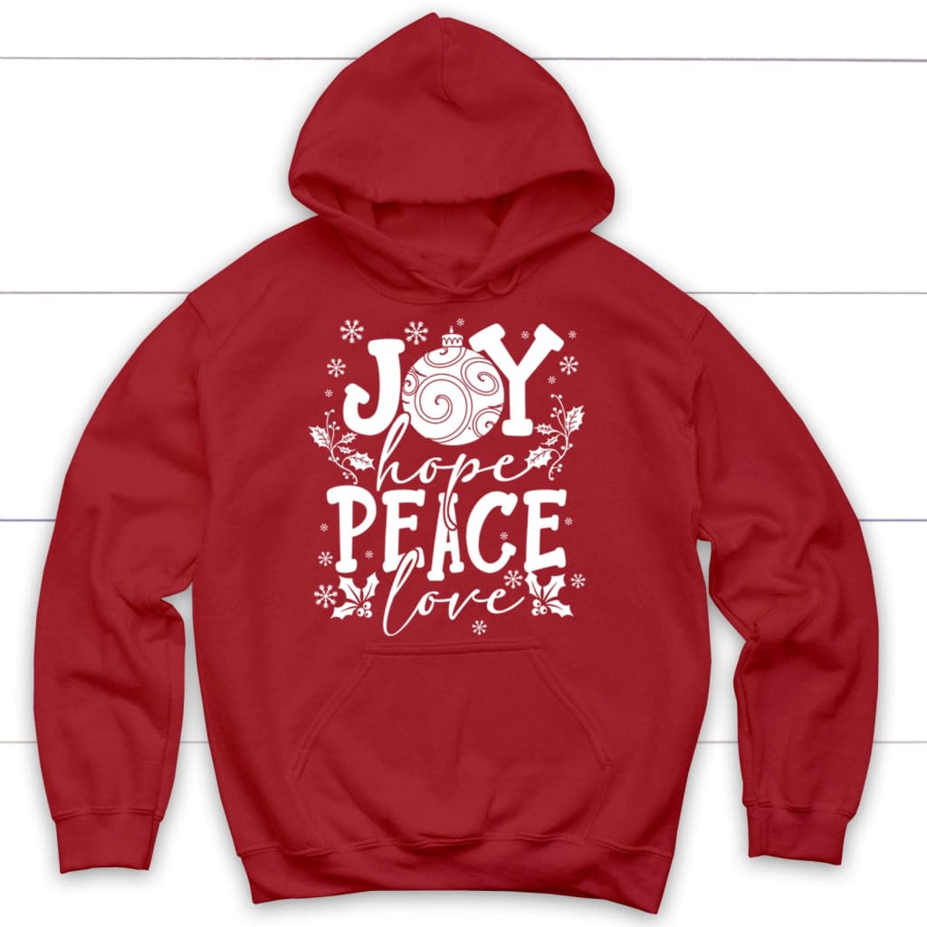Joy hope peace love, Christian Christmas hoodie