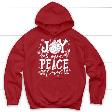 Joy hope peace love, Christian Christmas hoodie