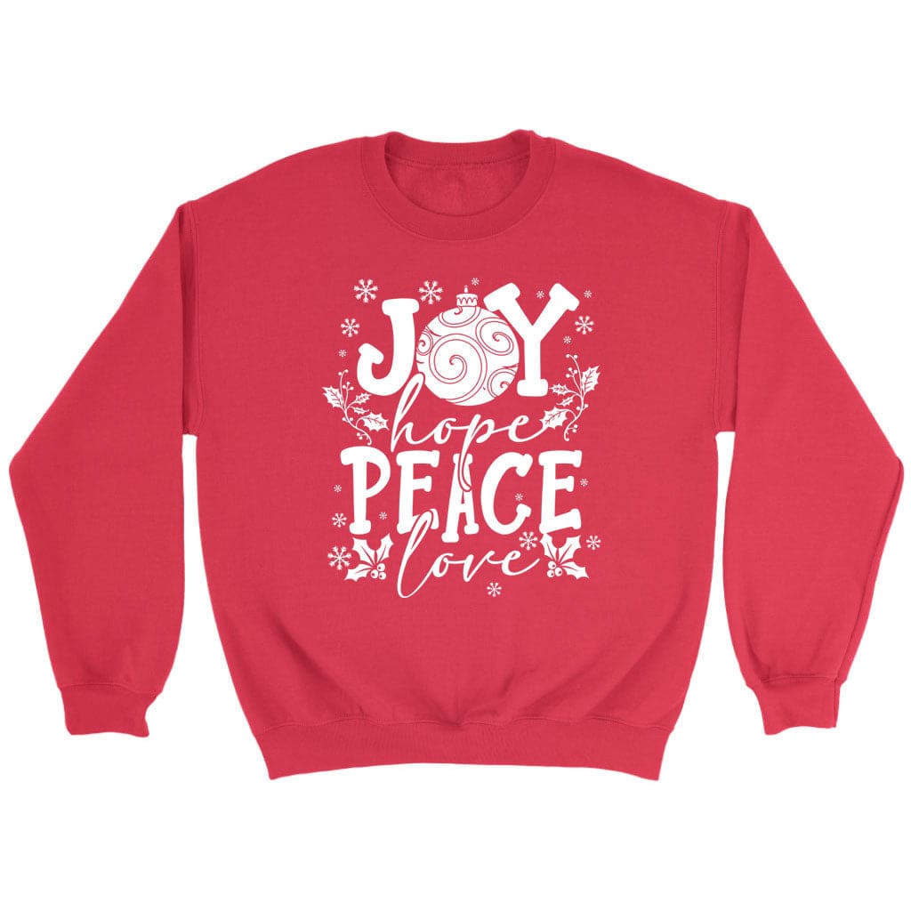 Joy hope peace love, Christian Christmas sweatshirt