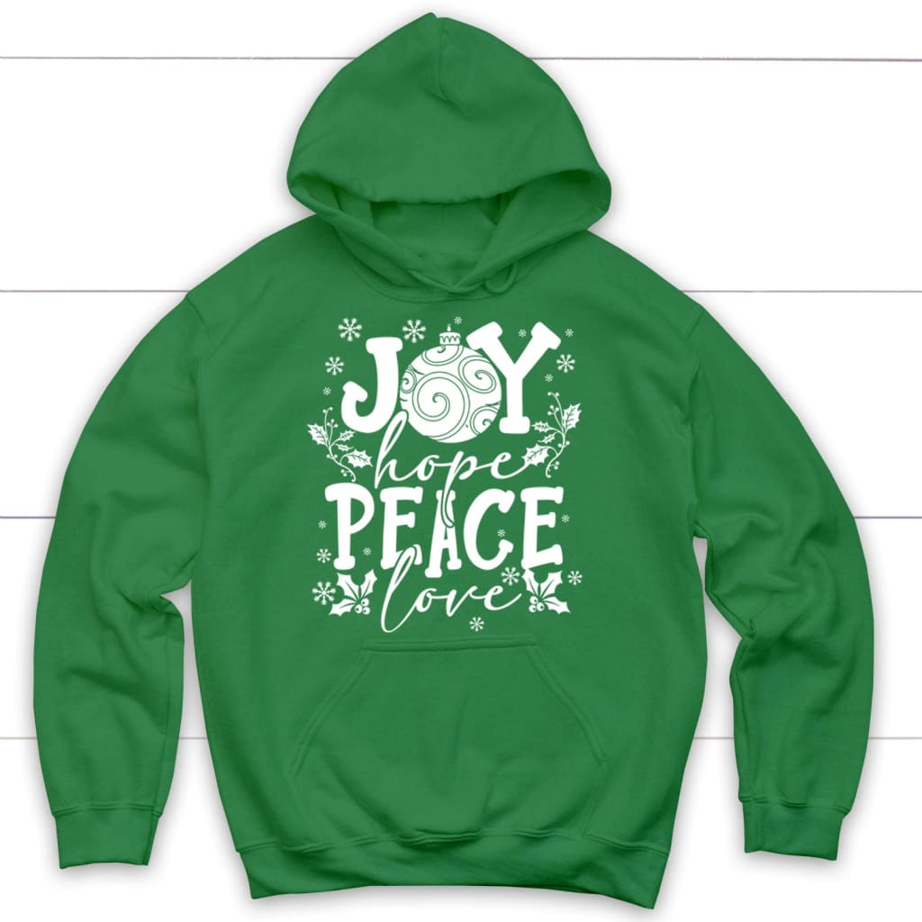 Joy hope peace love, Christian Christmas hoodie