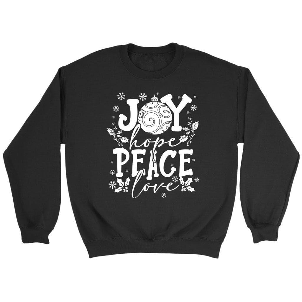 Joy hope peace love, Christian Christmas sweatshirt