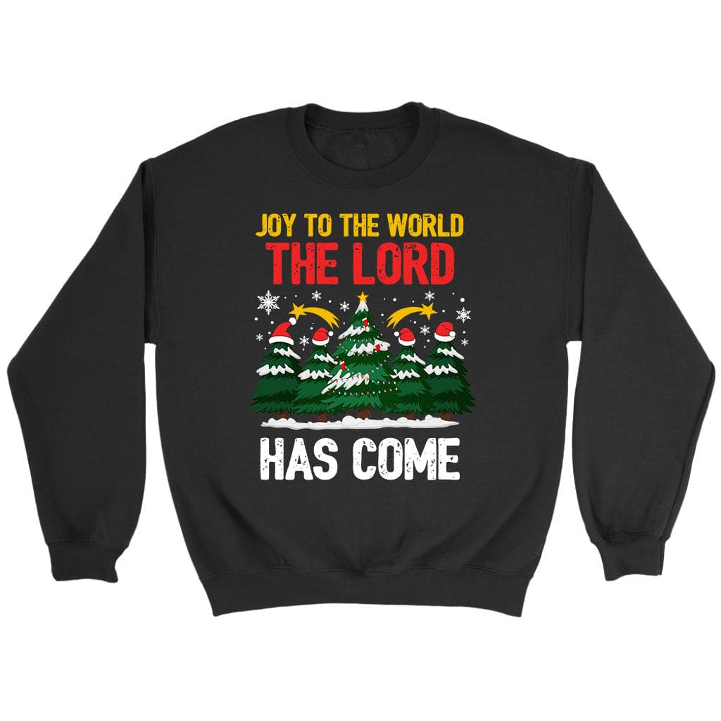 Joy to the world the Lord has come Christmas tree sweatshirt