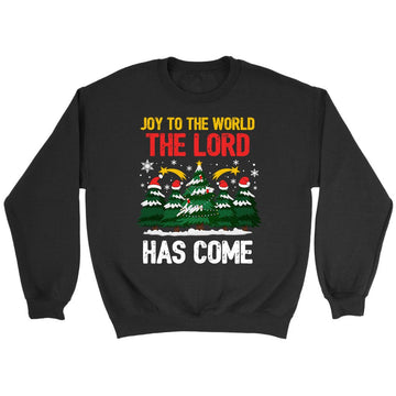 Joy to the world the Lord has come Christmas tree sweatshirt