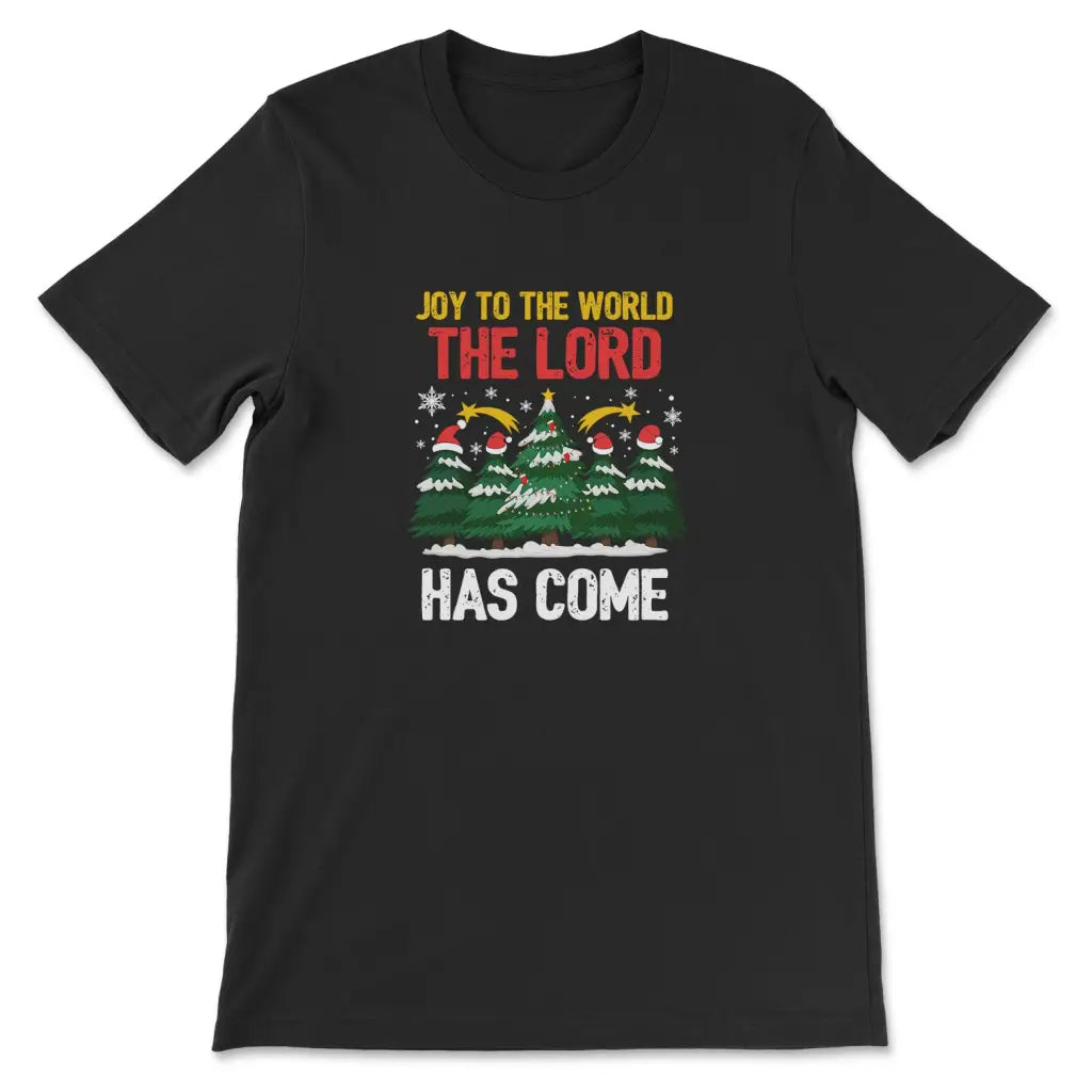 Joy to the world the Lord has come Christmas tree t-shirt