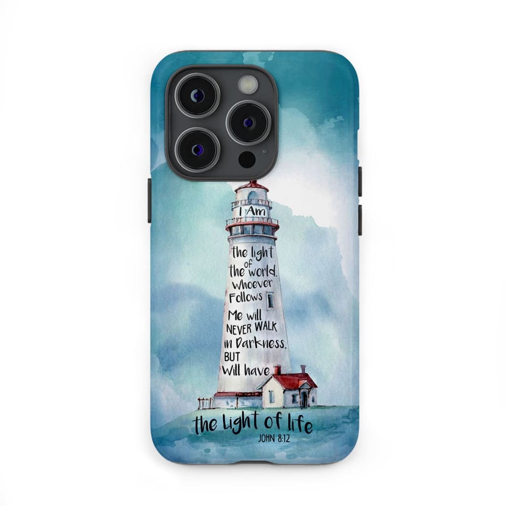 Lighthouse, I Am the Light of the World John 8:12 Bible Verse Phone Case