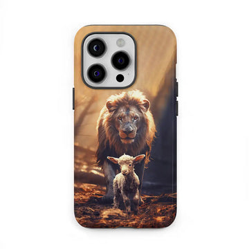 Lion And Lamb In The Forest Phone Case