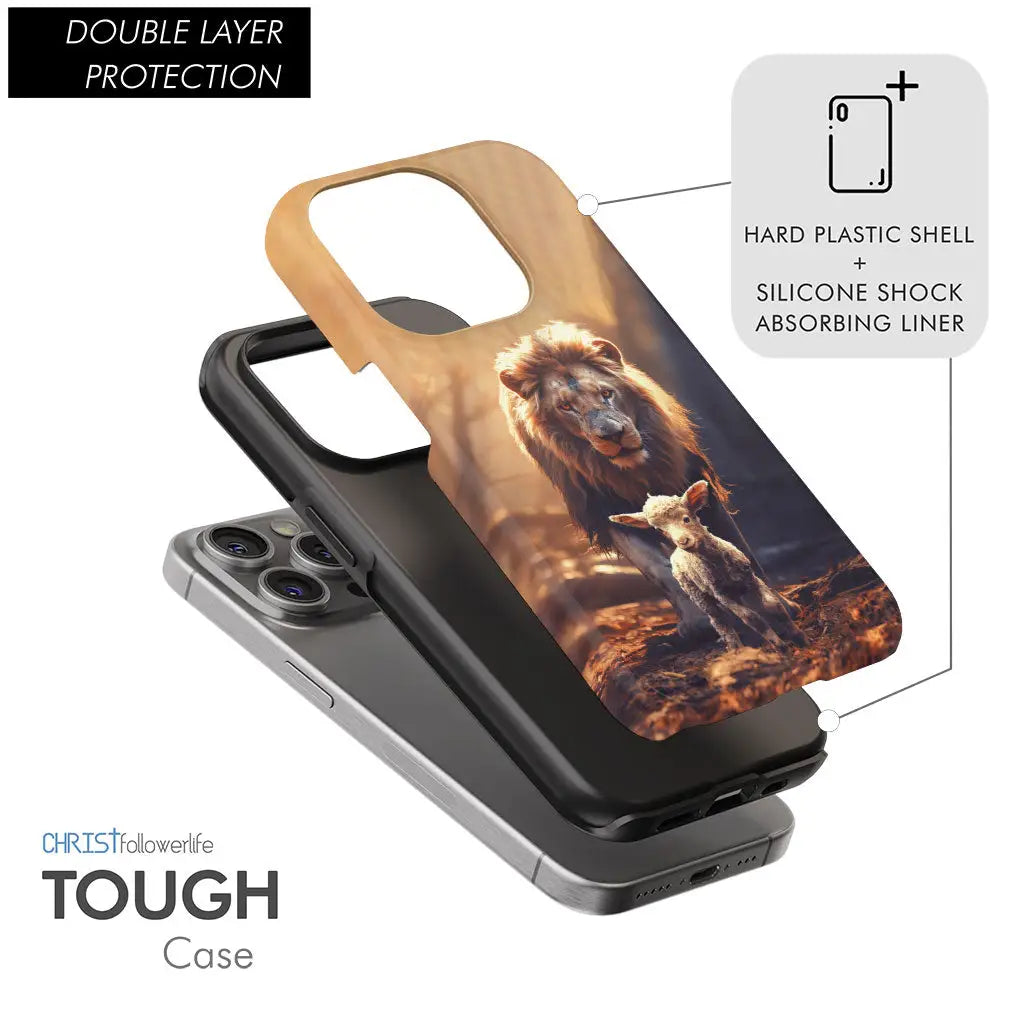 Lion And Lamb In The Forest Phone Case