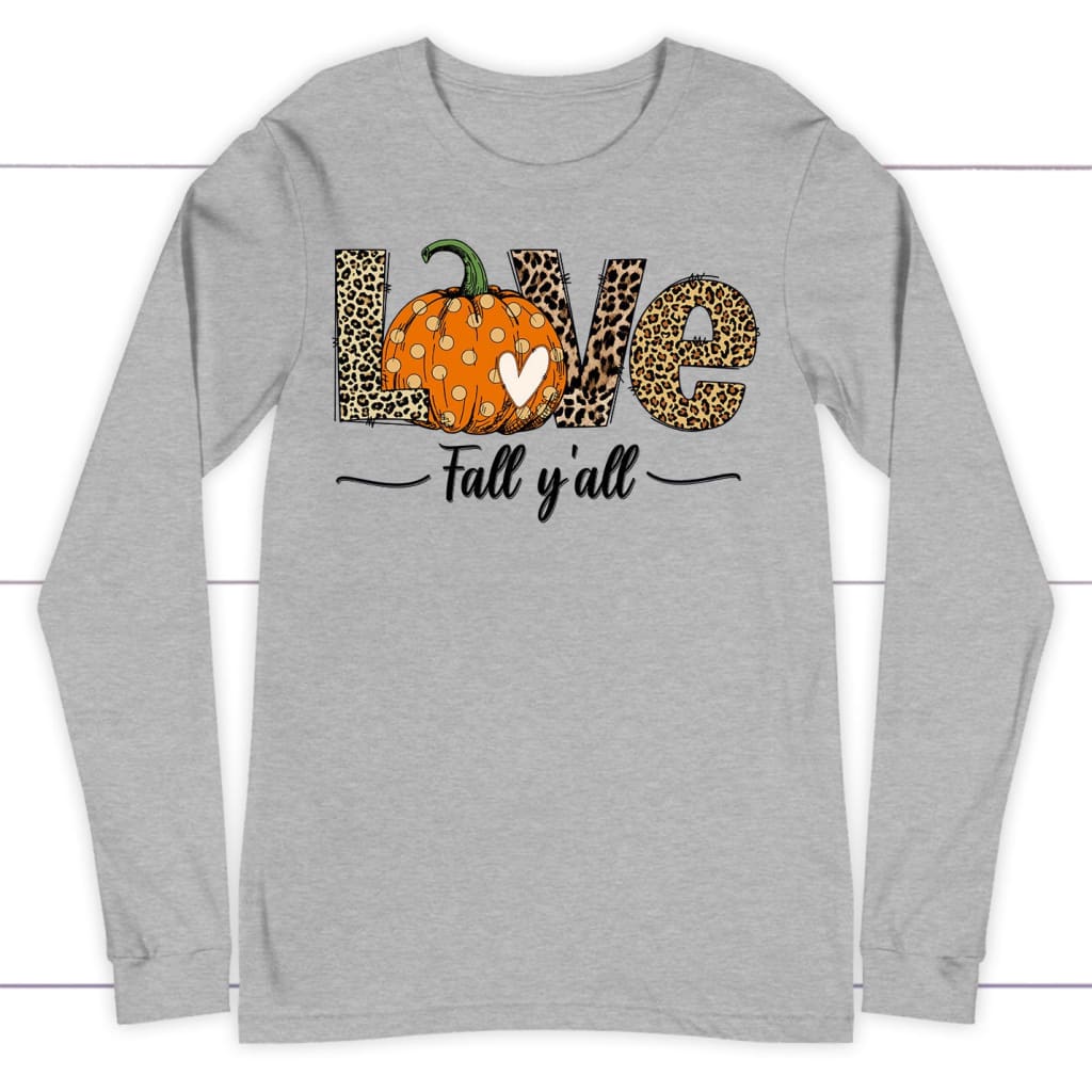 Love Fall Y'all, Leopard Pumpkin, Long Sleeve Shirt