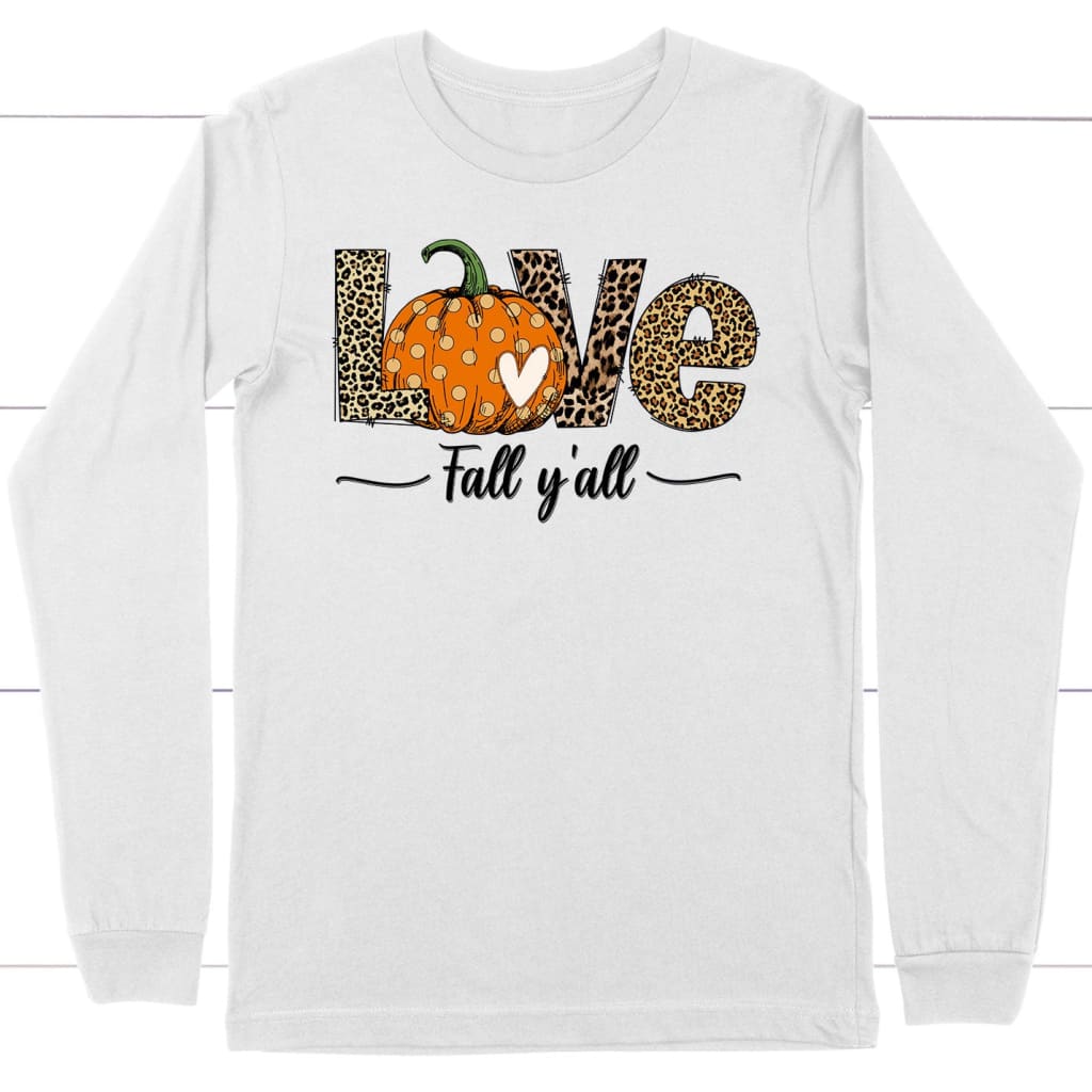 Love Fall Y'all, Leopard Pumpkin, Long Sleeve Shirt