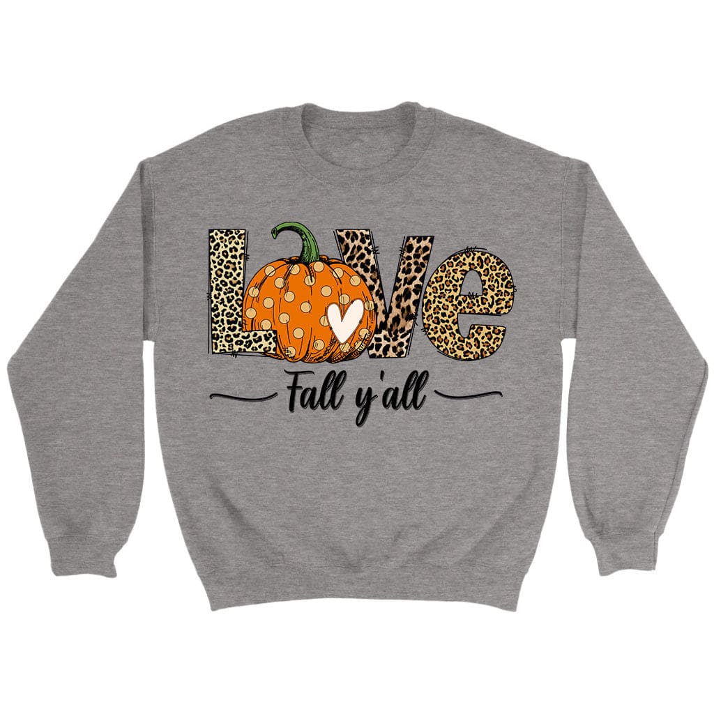 Love Fall Y'all, Leopard Pumpkin, Sweatshirt