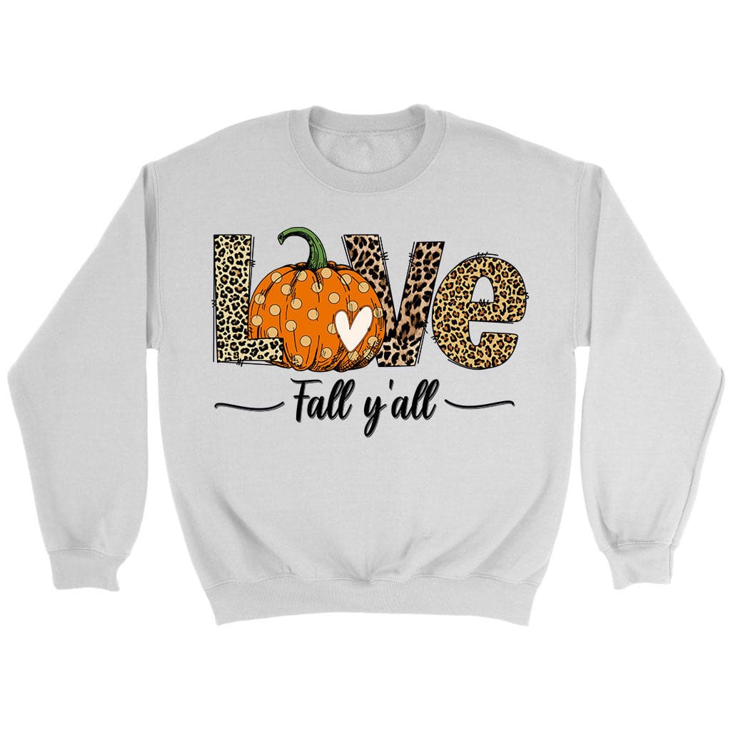 Love Fall Y'all, Leopard Pumpkin, Sweatshirt