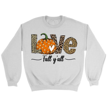 Love Fall Y'all, Leopard Pumpkin, Sweatshirt
