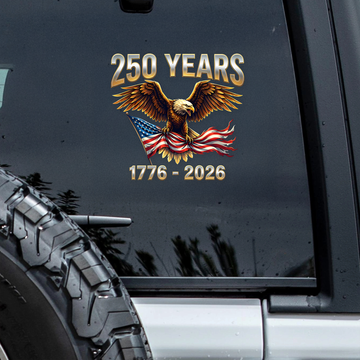 250 Years 1776 - 2026 Patriotic Eagle Car Window Decal Sticker