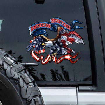 American Heritage Eagle Patriotic Car Window Decal Sticker
