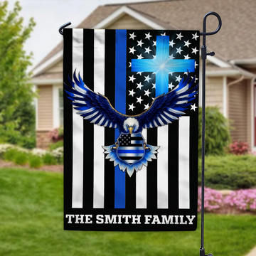Custom American Flag With Family Name - Personalized Garden Flag